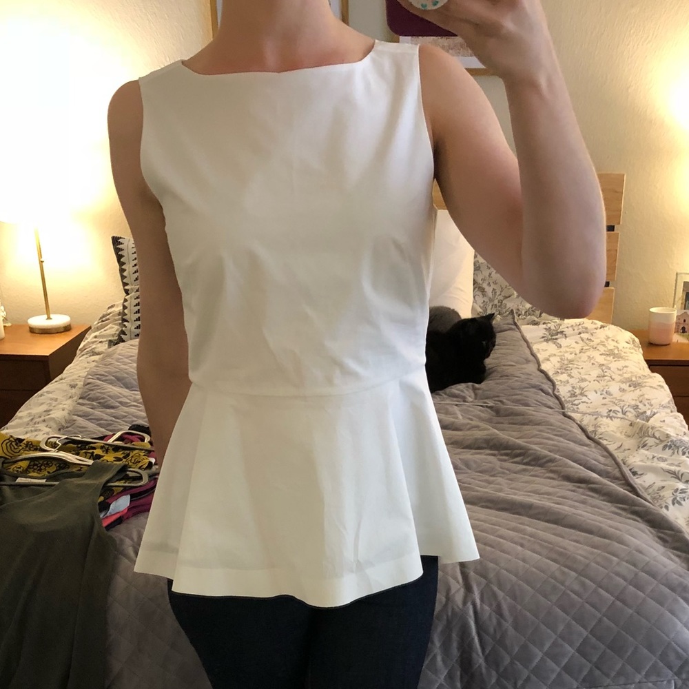 White fit n flare tank top